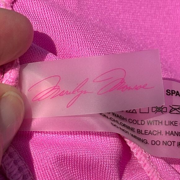 Marilyn Monroe One Piece Swimsuit Womens Medium Pink Braided Pool Beach Barbie - Picture 12 of 13